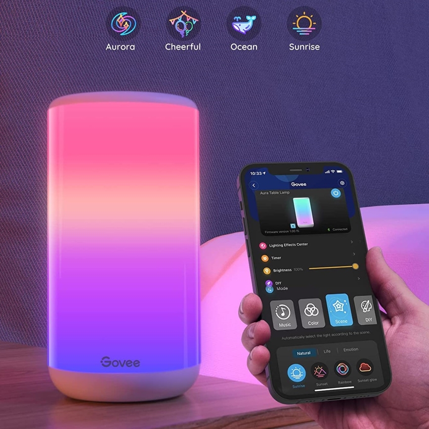 Govee - LED RGBIC Zatemnitvena namizna svetilka AURA 2 2200-6500K Wi-Fi Matter
