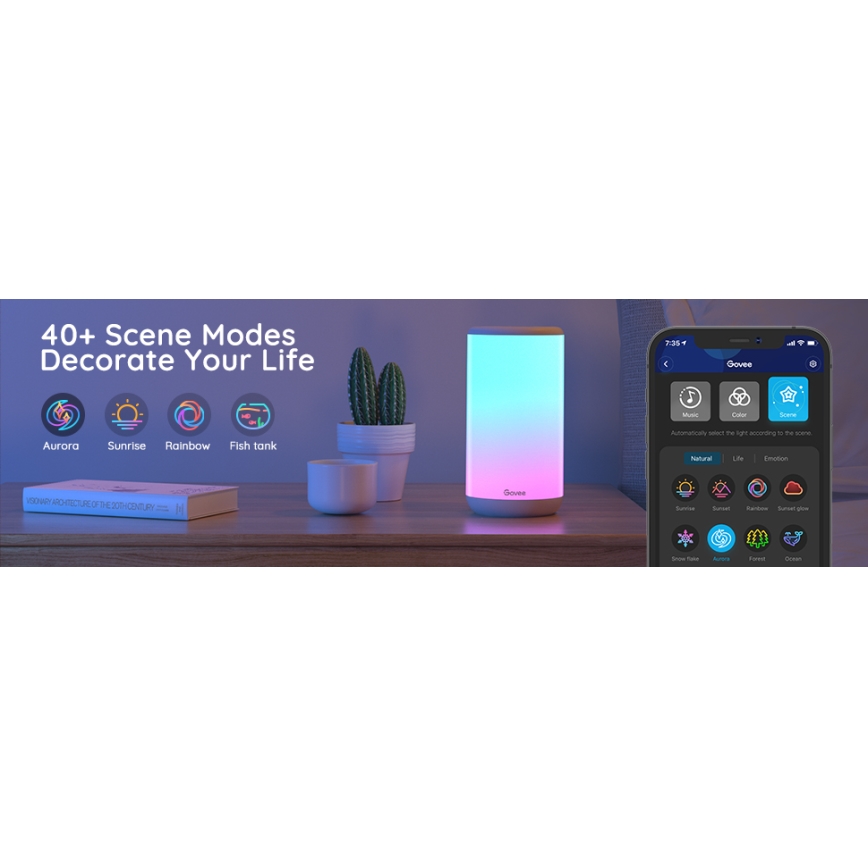 Govee - LED RGBIC Zatemnitvena namizna svetilka AURA 2 2200-6500K Wi-Fi Matter