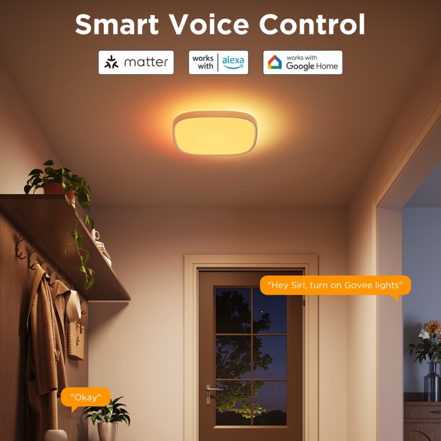 Govee - LED RGBIC Zatemnitvena stropna svetilka LED/24W/230V 2700-6500K Wi-Fi