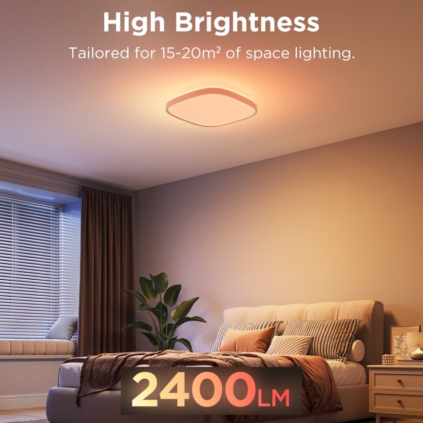 Govee - LED RGBIC Zatemnitvena stropna svetilka LED/24W/230V 2700-6500K Wi-Fi