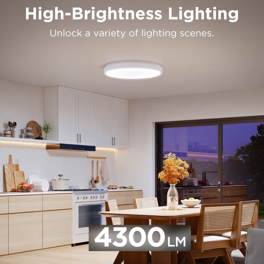 Govee - LED RGBIC Zatemnitvena stropna svetilka LED/49W/230V 2700-6500K Wi-Fi