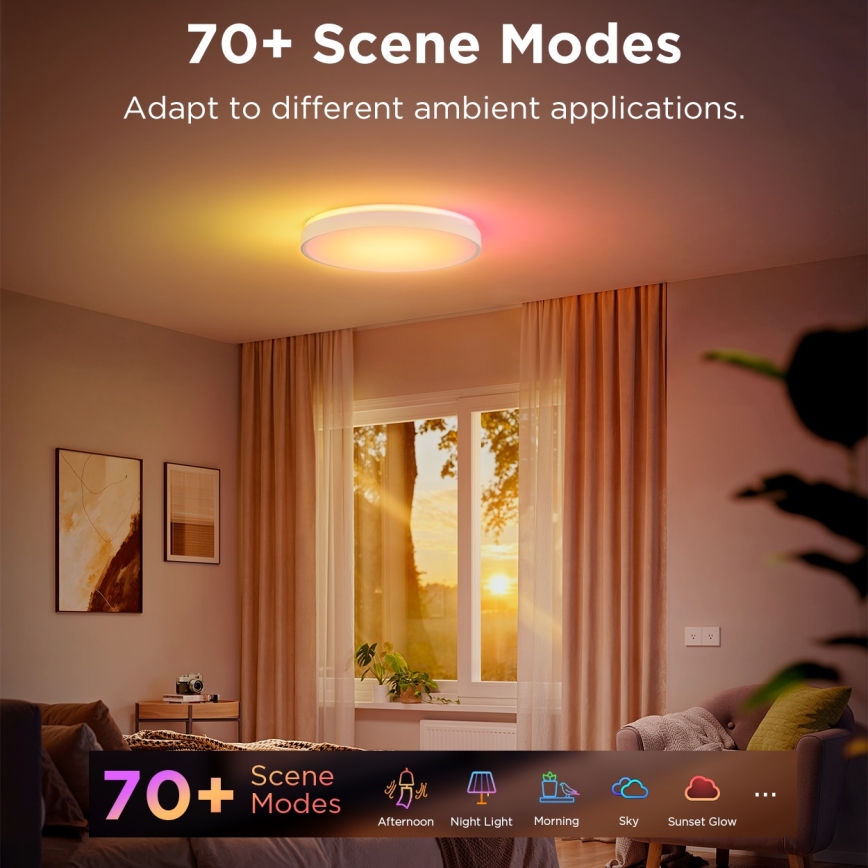 Govee - LED RGBIC Zatemnitvena stropna svetilka LED/49W/230V 2700-6500K Wi-Fi