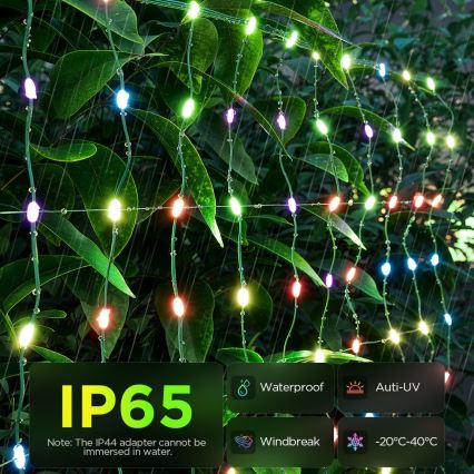 Govee - LED RGBIC zunanja svetlobna mreža 143x85cm Wi-Fi Matter IP65