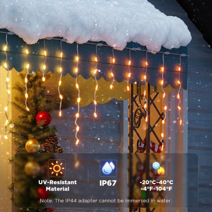 Govee - LED RGBIC Zunanji niz ledenic 10m Wi-Fi Matter IP65