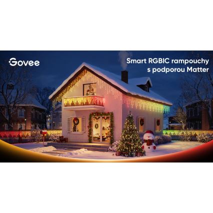 Govee - LED RGBIC Zunanji niz ledenic 10m Wi-Fi Matter IP65