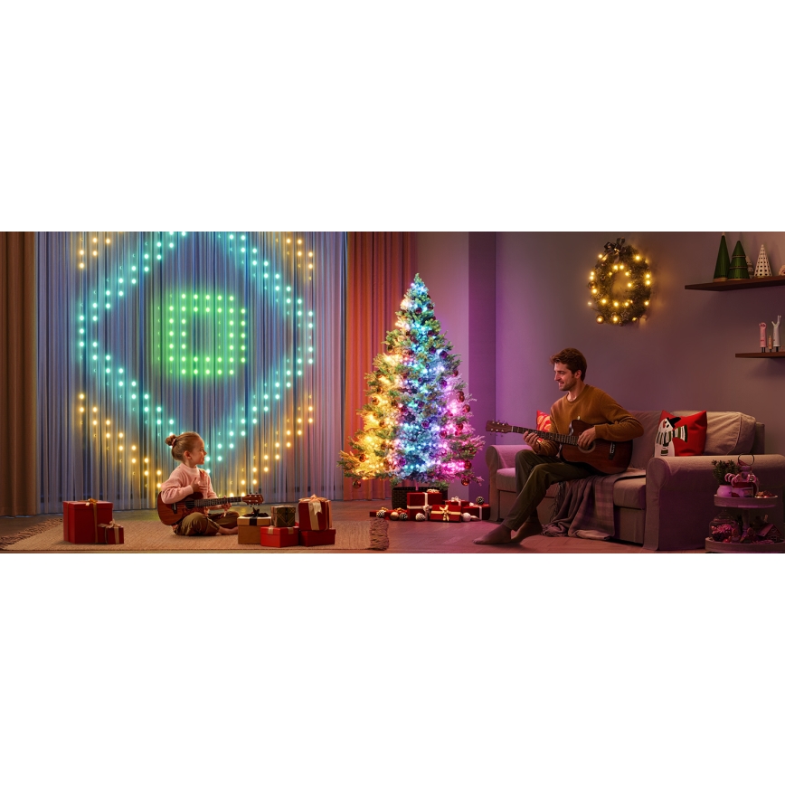 Govee - LED RGBICW Zunanji božična veriga 2700-6500K 20m Wi-Fi Matter IP66