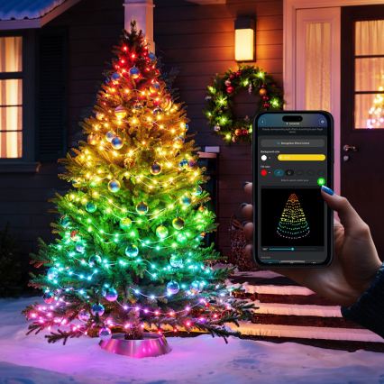 Govee - LED RGBICW Zunanji božični niz luči 2700-6500K 20m Wi-Fi Matter IP65