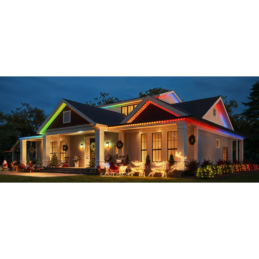 Govee - LED RGBICW Zunanji božični niz luči 2700-6500K 20m Wi-Fi Matter IP65