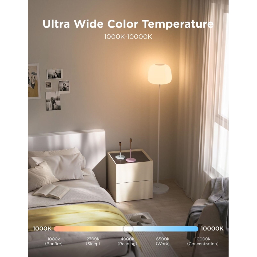 Govee - LED RGBICWW Stoječa svetilka z zatemnitvijo LANTERN MATTER LED/24W/230V Wi-Fi 160 cm
