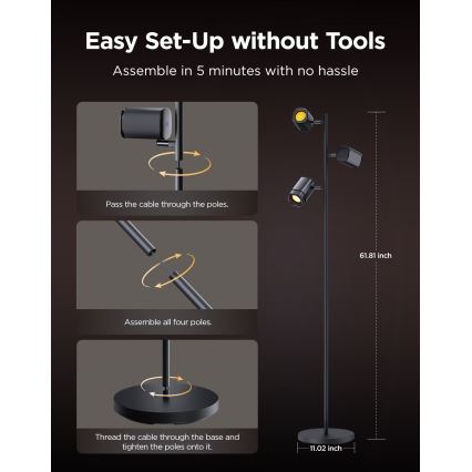 Govee - LED RGBICWW Talna svetilka TREE MATTER z možnostjo zatemnitve LED/48W/230V Wi-Fi