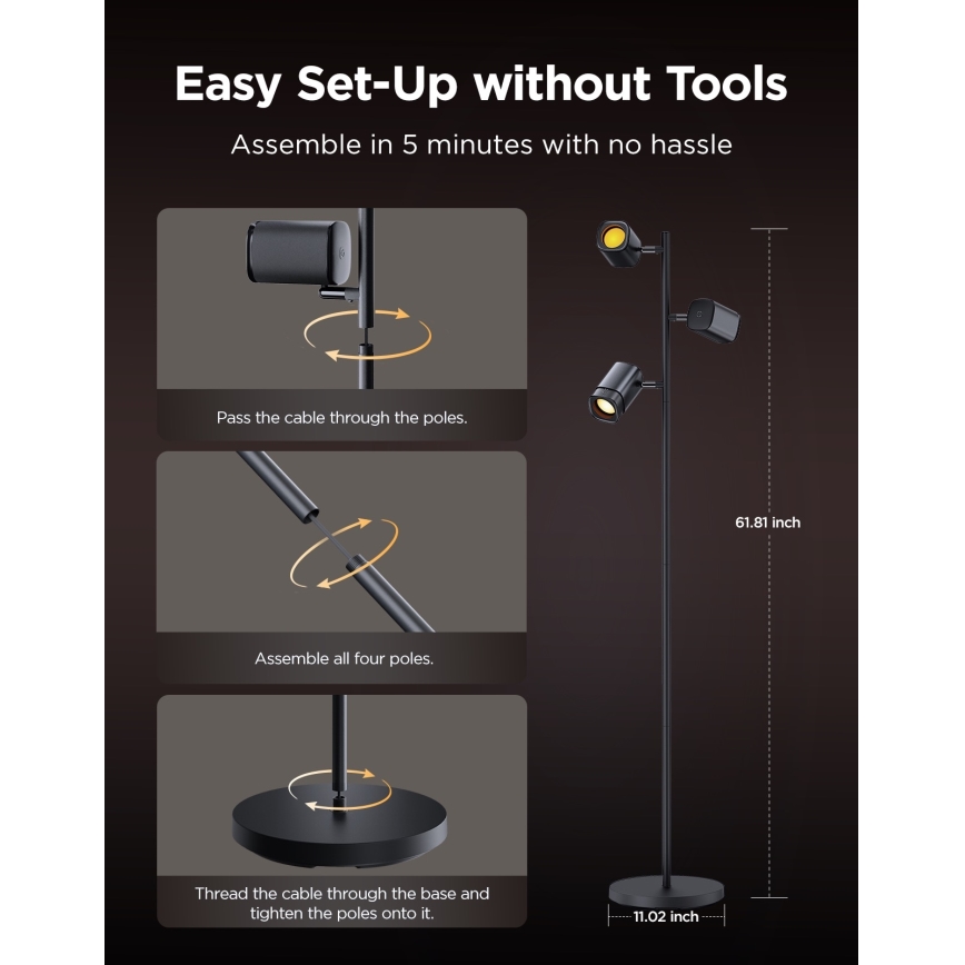 Govee - LED RGBICWW Talna svetilka TREE MATTER z možnostjo zatemnitve LED/48W/230V Wi-Fi
