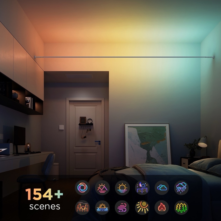 Govee - LED RGBICWW viseči LED trak 36W/24V, 4 m, Skyline Matter, Wi-Fi