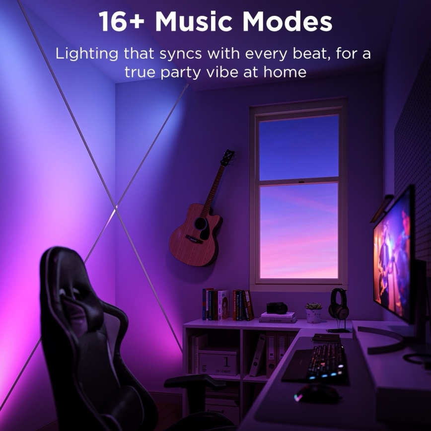 Govee - LED RGBICWW viseči LED trak 36W/24V, 4 m, Skyline Matter, Wi-Fi