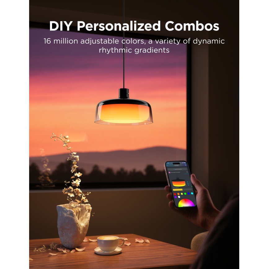 Govee - LED RGBICWW Zatemljiv viseči lestenec na kablu LED/21W/230V Matter Wi-Fi