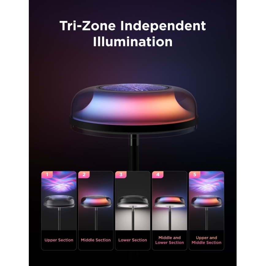 Govee - LED RGBICWW Zatemnljiva talna svetilka UPLIGHTER MATTER LED/24W/230V Wi-Fi