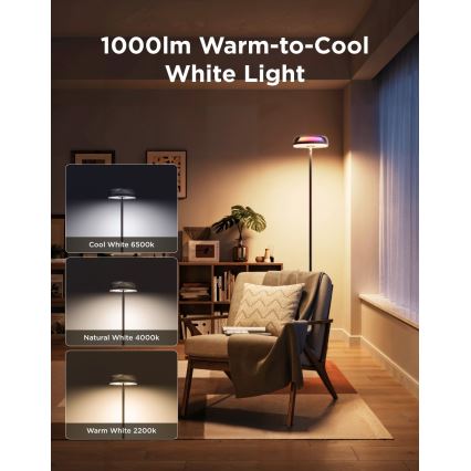 Govee - LED RGBICWW Zatemnljiva talna svetilka UPLIGHTER MATTER LED/24W/230V Wi-Fi