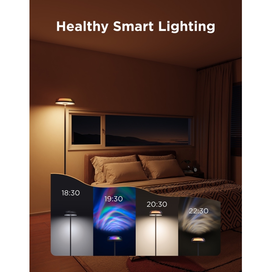 Govee - LED RGBICWW Zatemnljiva talna svetilka UPLIGHTER MATTER LED/24W/230V Wi-Fi