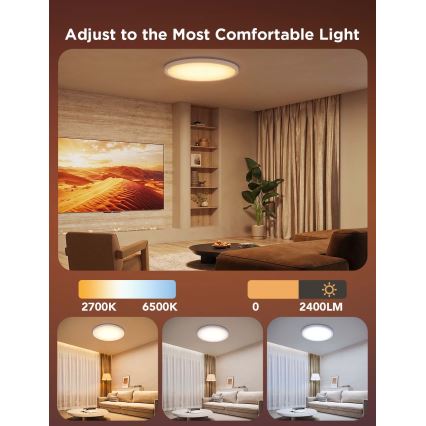 Govee - LED RGBICWW zatemnjevalna stropna svetilka LED/29W/230V premer 30 cm mat Wi-Fi