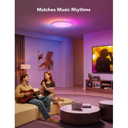 Govee - LED RGBICWW zatemnjevalna stropna svetilka LED/29W/230V premer 30 cm mat Wi-Fi