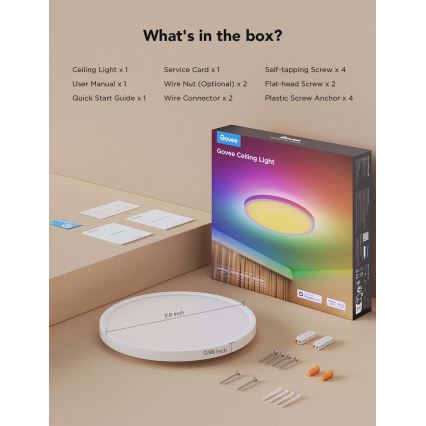 Govee - LED RGBICWW zatemnjevalna stropna svetilka LED/29W/230V premer 30 cm mat Wi-Fi