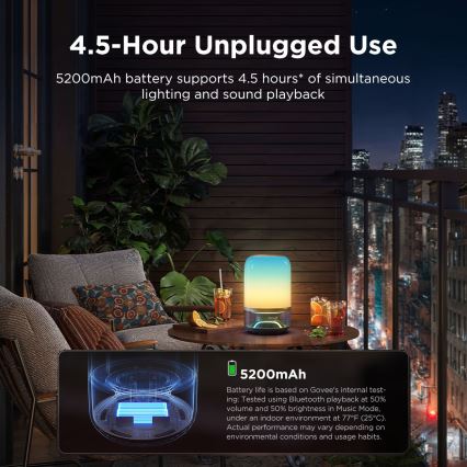 Govee - LED RGBW zatemnjevalna namizna svetilka z zvočnikom LED/36W/12V Wi-Fi