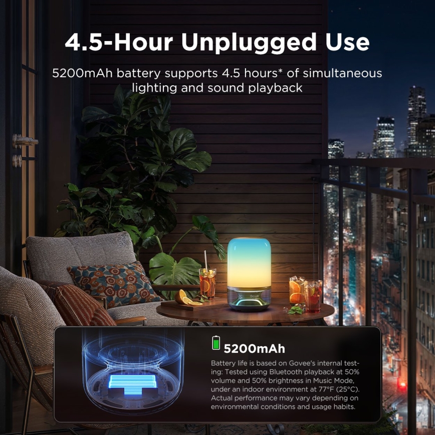 Govee - LED RGBW zatemnjevalna namizna svetilka z zvočnikom LED/36W/12V Wi-Fi