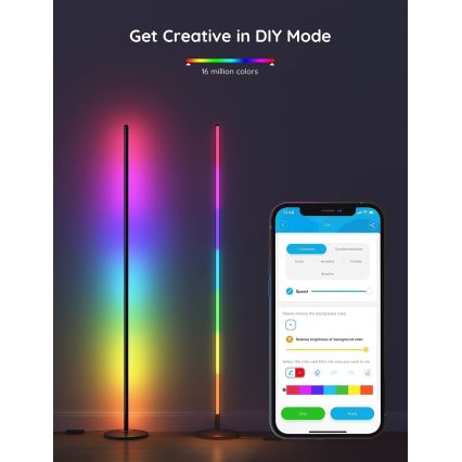 Govee - LED RGBW zatemnjevalna talna svetilka LITE MATTER LED/24W/230V Wi-Fi 36 cm