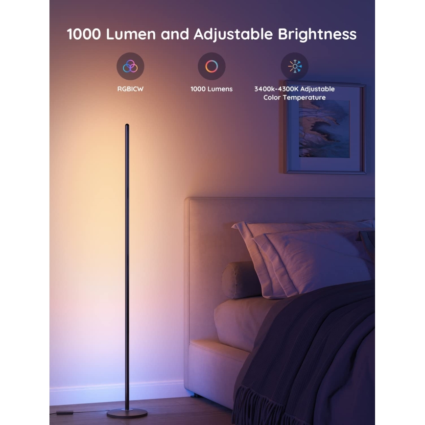 Govee - LED RGBW zatemnjevalna talna svetilka LITE MATTER LED/24W/230V Wi-Fi 36 cm
