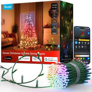 Govee - LED RGBWIC Zunanji božični niz luči 2700-6500K 30m Wi-Fi Matter IP65