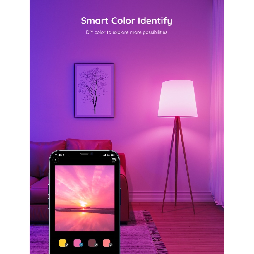Govee - LED RGBWW Zatemnitvena žarnica Smart E27/9W/230V 2700-6500K Wi-Fi