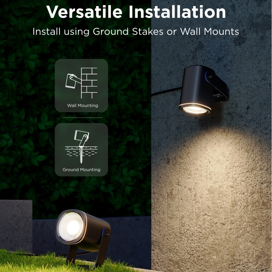 Govee - SET 2x LED RGBWW Zatemnitveni reflektor LED/12W/230V IP67 2700-6500K Wi-Fi