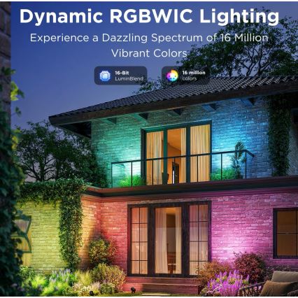 Govee - SET 2x LED RGBWW Zatemnitveni reflektor LED/12W/230V IP67 2700-6500K Wi-Fi