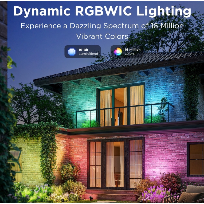 Govee - SET 2x LED RGBWW Zatemnitveni reflektor LED/12W/230V IP67 2700-6500K Wi-Fi