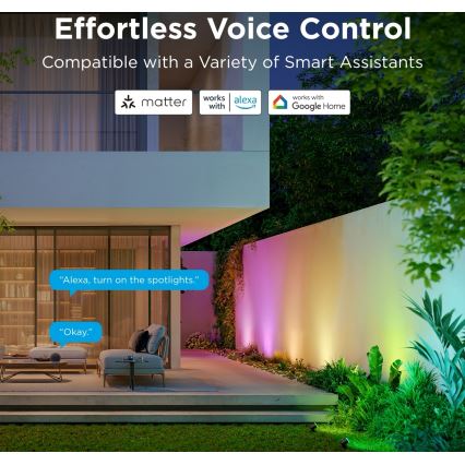 Govee - SET 2x LED RGBWW Zatemnitveni reflektor LED/12W/230V IP67 2700-6500K Wi-Fi