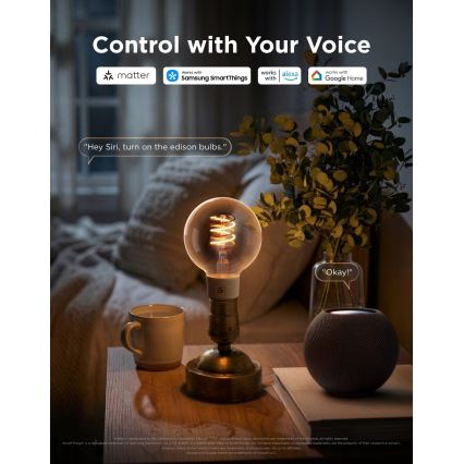 Govee - Zatemnljiva LED RGBWW žarnica Smart MATTER G80 E27/5W/230V 2700-6500K Wi-Fi