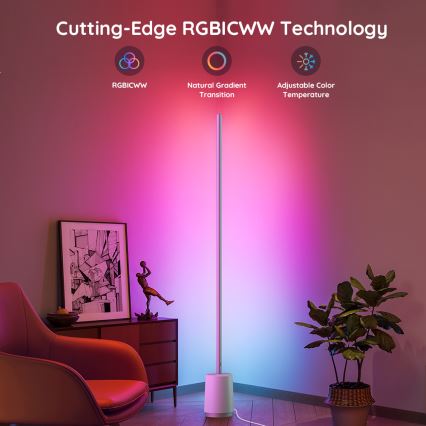 Govee - LED Zatemnitvena talna svetilka Lyra Smart RGBICWW 2200-6500K Wi-Fi + Daljinski upravljalnik
