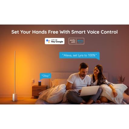 Govee - LED Zatemnitvena talna svetilka Lyra Smart RGBICWW 2200-6500K Wi-Fi + Daljinski upravljalnik