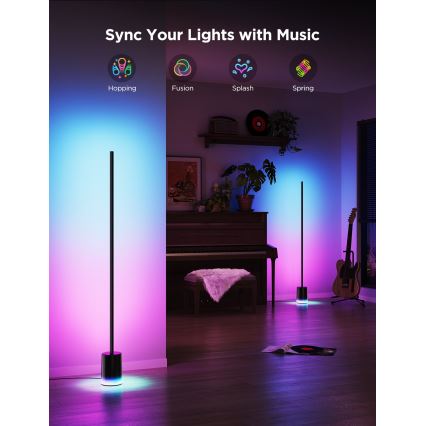 Govee - LED Zatemnitvena talna svetilka Smart MATTER LED RGBICWW 2200-6500K Wi-Fi + Daljinski upravljalnik