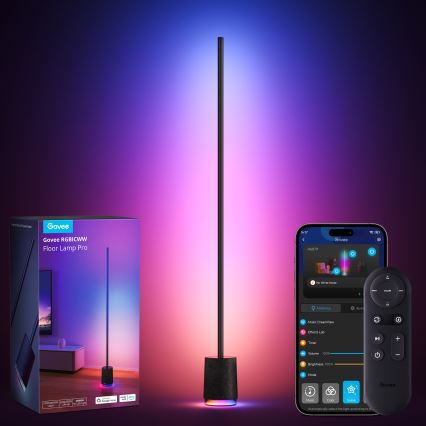 Govee - LED Zatemnitvena talna svetilka z zvočnikom Pro RGBICWW 2200-6500K Wi-Fi + Daljinski upravljalnik