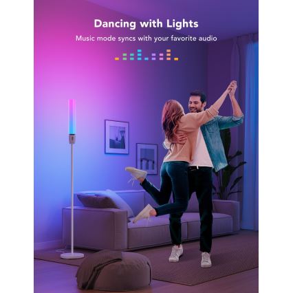 Govee - LED Zatemnitvena talna svetilka CYLINDER SMART RGBICWW 2200-6500K