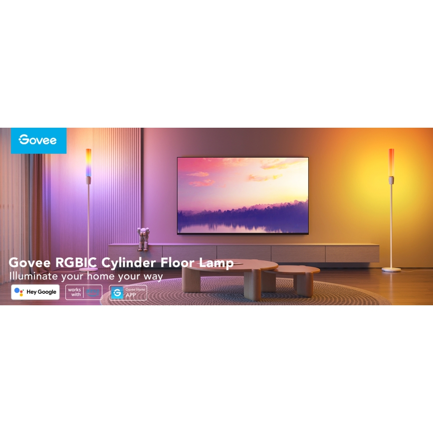 Govee - LED Zatemnitvena talna svetilka CYLINDER SMART RGBICWW 2200-6500K