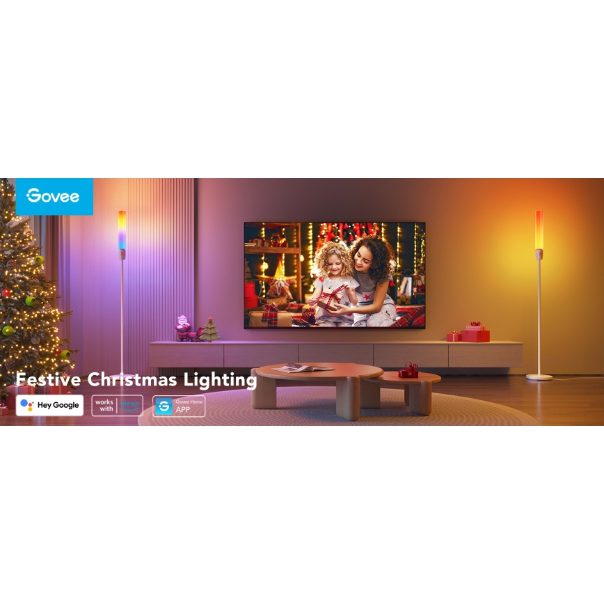 Govee - LED Zatemnitvena talna svetilka CYLINDER SMART RGBICWW 2200-6500K