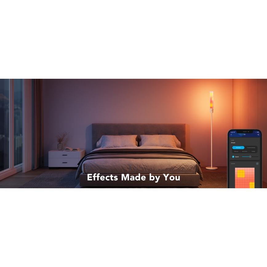 Govee - LED Zatemnitvena talna svetilka CYLINDER SMART RGBICWW 2200-6500K