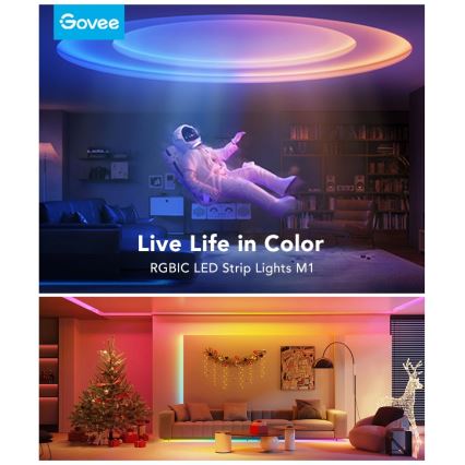 Govee - M1 PRO PREMIUM Smart RGBICW+ LED trak 2m Wi-Fi Matter