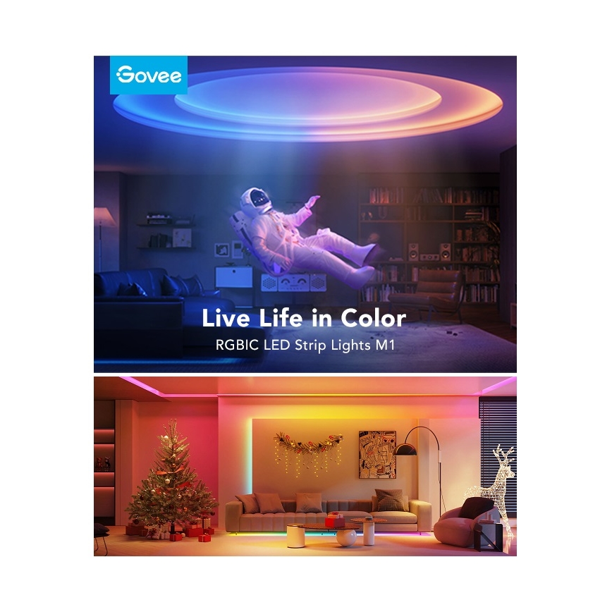 Govee - M1 PRO PREMIUM Smart RGBICW+ LED trak 2m Wi-Fi Matter