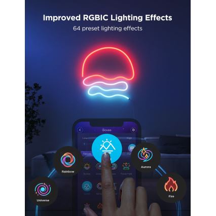 Govee - Neon 2 MATTER upogljiv LED trak 3m RGBIC Wi-Fi IP67