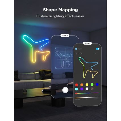 Govee - Neon 2 MATTER upogljiv LED trak 3m RGBIC Wi-Fi IP67