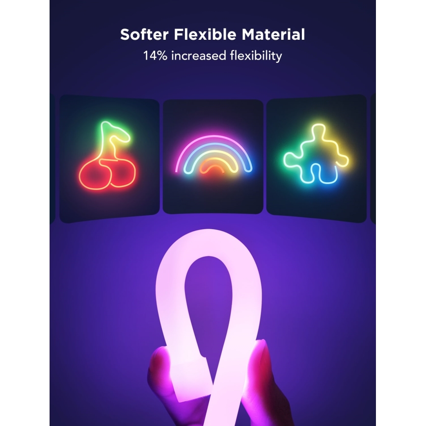 Govee - Neon 2 MATTER upogljiv LED trak 3m RGBIC Wi-Fi IP67