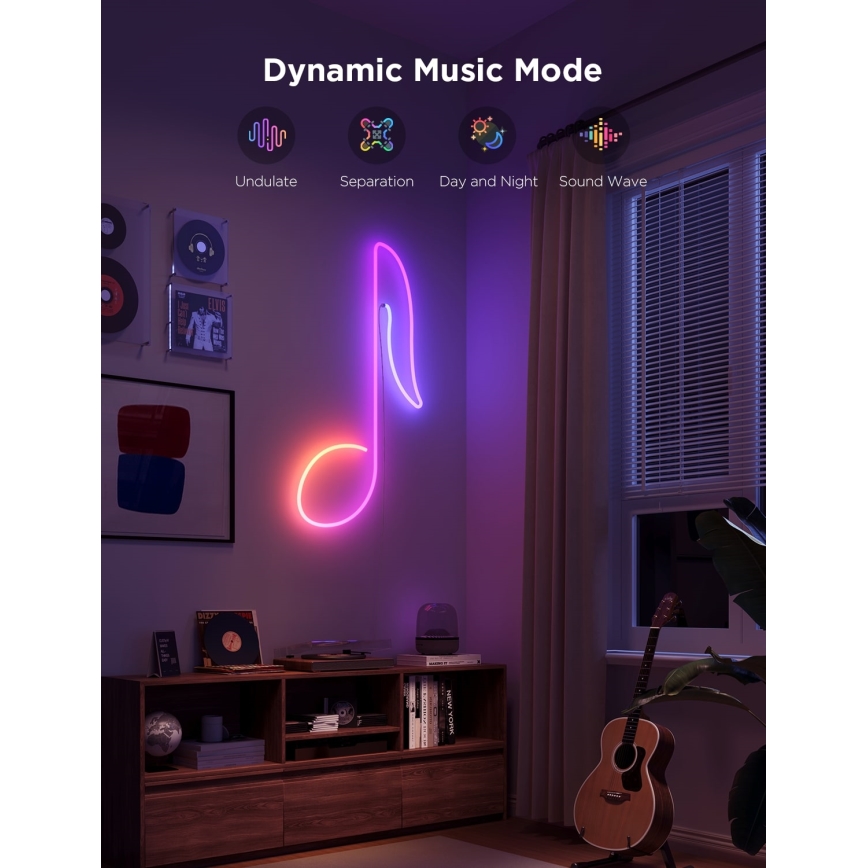 Govee - Neon 2 MATTER upogljiv LED trak 3m RGBIC Wi-Fi IP67