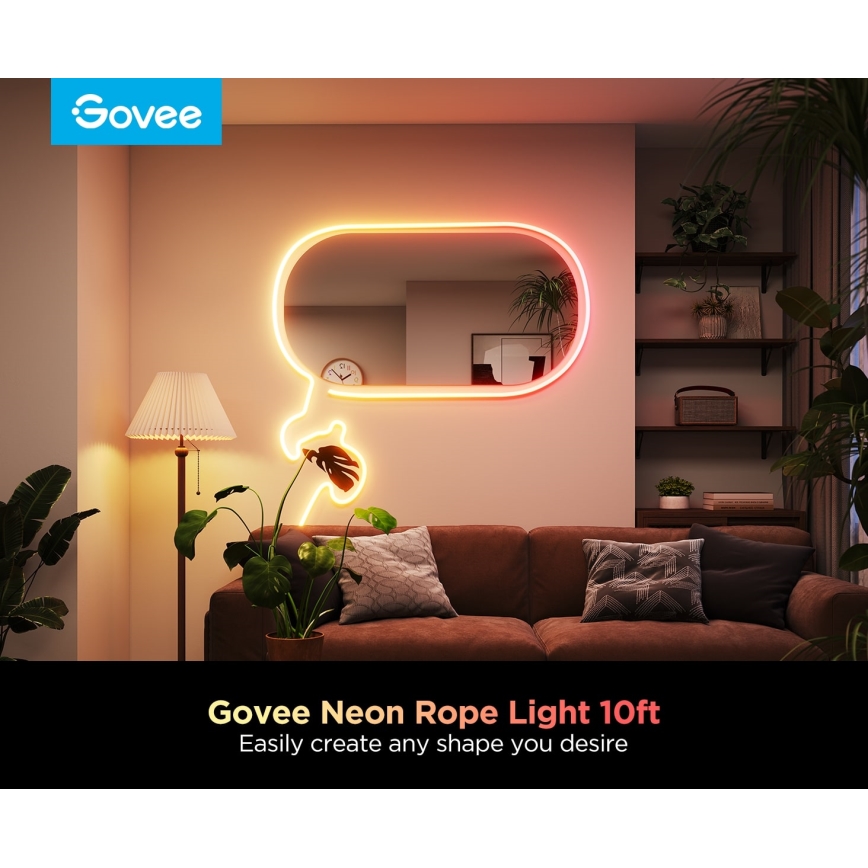 Govee - Neon 2 MATTER upogljiv LED trak 3m RGBIC Wi-Fi IP67